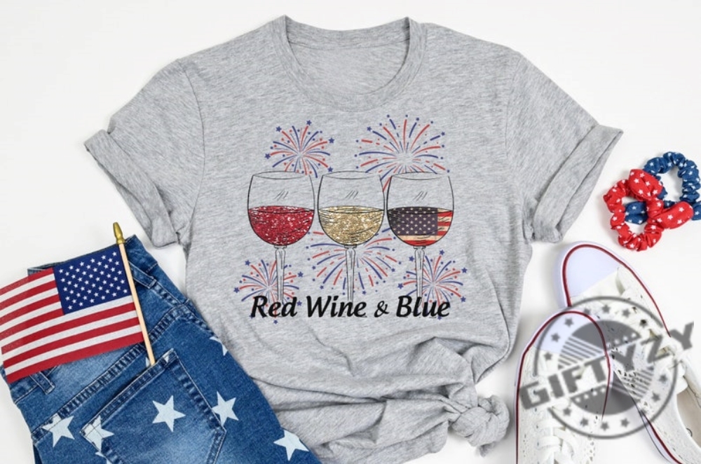 Red Wine And Blue Shirt