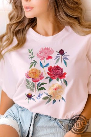 Peony Flowers Woman Botanical Watercolor Shirt honizy 2 1