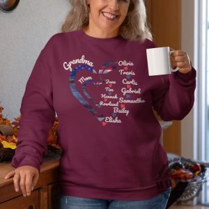 4Th July Heart Grandma Mom Shirt With Kids Names Personalized Grandpa Fathers Day Gift honizy 4