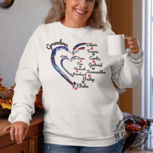 4Th July Heart Grandma Mom Shirt With Kids Names Personalized Grandpa Fathers Day Gift honizy 5