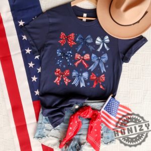 Usa Red White And Blue Coquette Fourth Of July Shirt honizy 4
