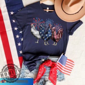 Funny 4Th Of July Chicken Independence Day Usa Flag Shirt honizy 2