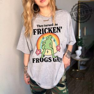 Gbqt Frog They Turned The Frickin Frogs Gay Frickin Frog Meme Shirt honizy 2