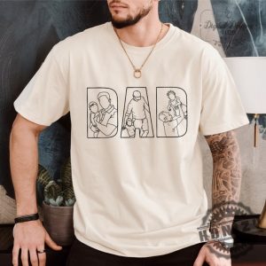 Custom Dad Shirt Portrait From Photo Personalized Dad Photo Outline Gift honizy 6
