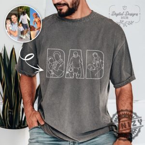 Custom Dad Shirt Portrait From Photo Personalized Dad Photo Outline Gift honizy 8