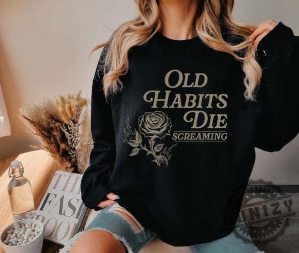 Old Habits Die Screaming Swiftie Taylor Songs Ttpd Shirt honizy 1