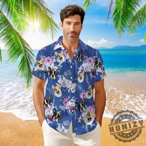 Personalized Photo Custom Dog Cat Face Holiday Tropical Pattern 3D All Over Printed Shirt honizy 5