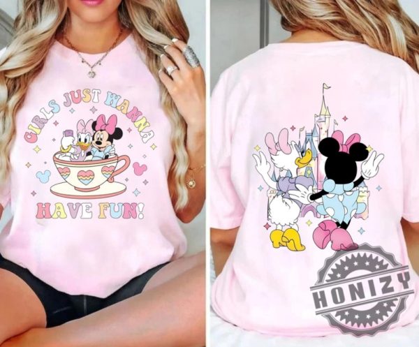 Disney Minnie Daisy Disney Besties Girls Just Wanna Have Fun Shirt honizy 1