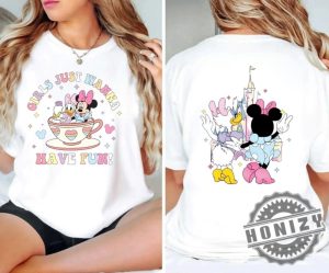 Disney Minnie Daisy Disney Besties Girls Just Wanna Have Fun Shirt honizy 3