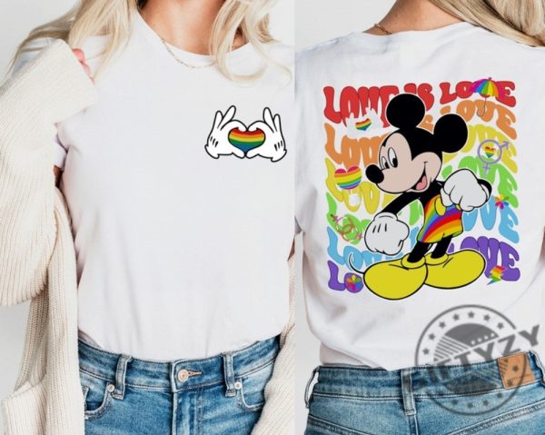 Love Is Love Mickey Mouse Disney Rainbow Lgbtq Shirt honizy 4