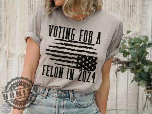 Voting For Felon Trump 2024 Nation In Distress Flag Shirt honizy 5