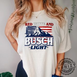 Red White And Busch Light 4Th Of July Independence Day Shirt honizy 5