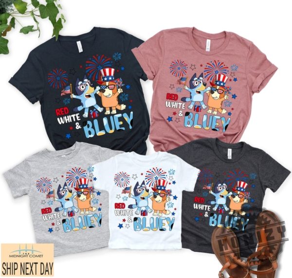 Red White Bluey Fourth Of July Shirt honizy 1