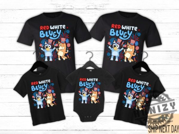 Bluey And Bingo Red White Bluey Fourth Of July Shirt honizy 3