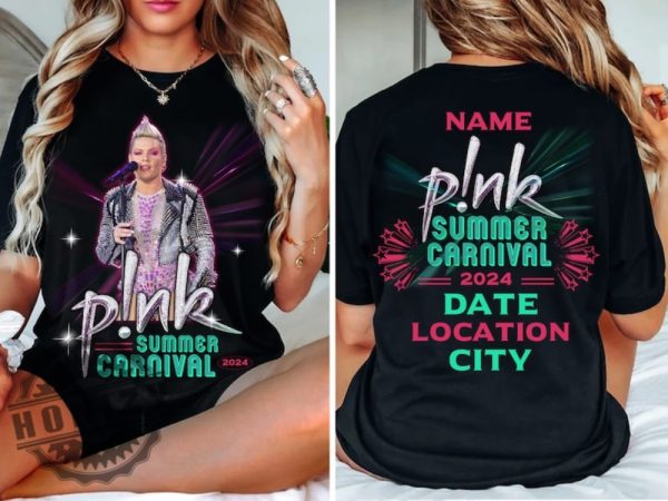 Custom Pink Singer Summer Carnival 2024 Festival Tour Shirt honizy 1