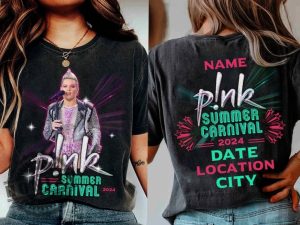 Custom Pink Singer Summer Carnival 2024 Festival Tour Shirt honizy 2