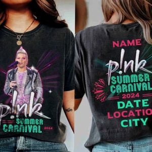 Custom Pink Singer Summer Carnival 2024 Festival Tour Shirt honizy 2