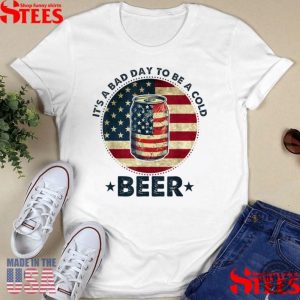 Official Its A Bad Day To Be A Cold Beer Vintage Us Flag 4Th Of July Shirt honizy 3