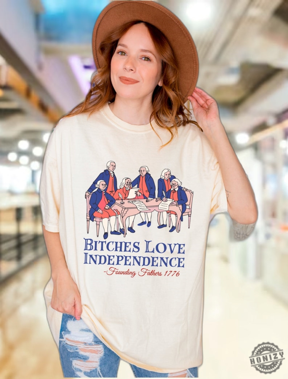 Bitches Love Independence Thomas Jefferson Funny 4Th Of July Shirt