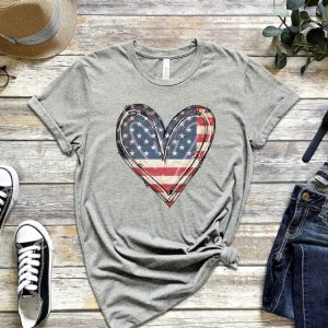 American Flag Heart 4Th Of July Shirt honizy 3