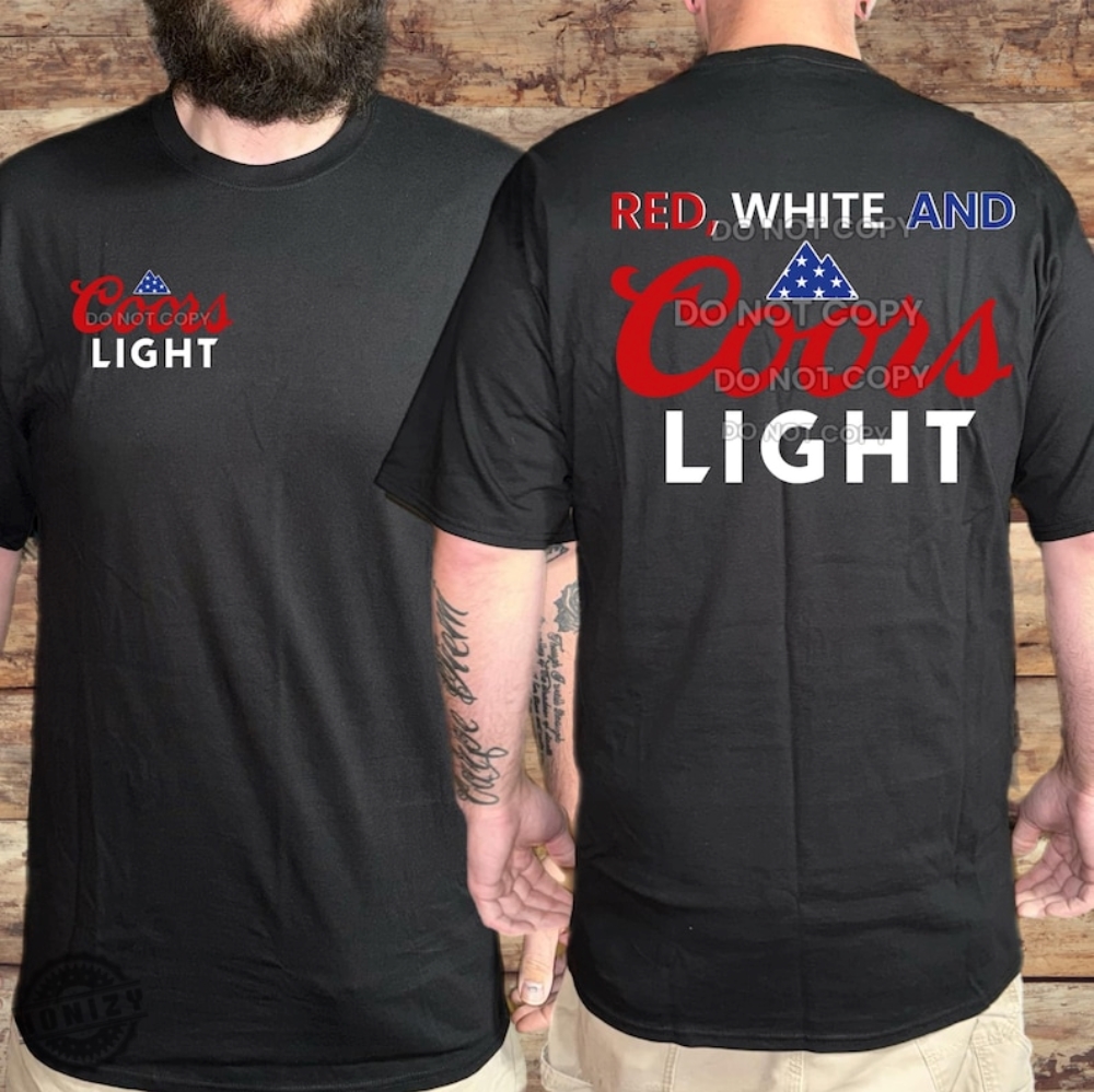 Red White And Coors Light Flag With Pocket Graphic Shirt