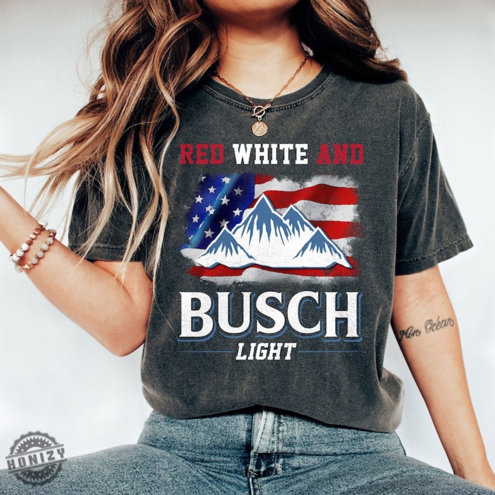 Red White And Busch Light Vintage 4Th Of July Shirt