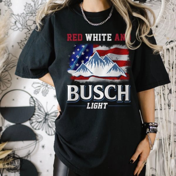 Red White And Busch Light Vintage 4Th Of July Shirt honizy 2