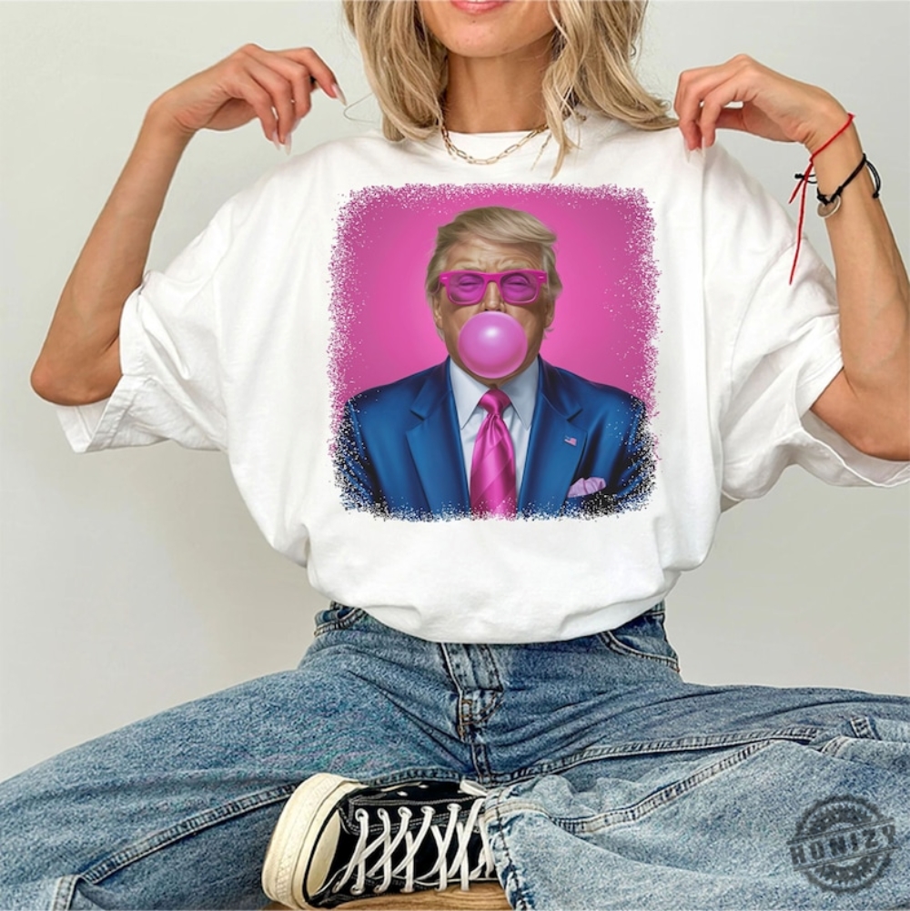 President Donald Trump Pink Sunglasses Trump Bubble Gum Shirt