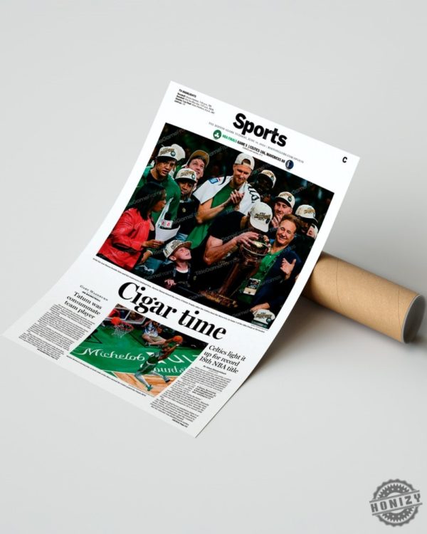 2024 Boston Celtics Championship Glory Cigar Time Poster Canvas honizy 5