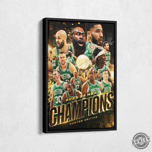 Boston Celtics 2024 Nba Championship Canvas Wall Art Home Decor Framed Poster Print honizy 1