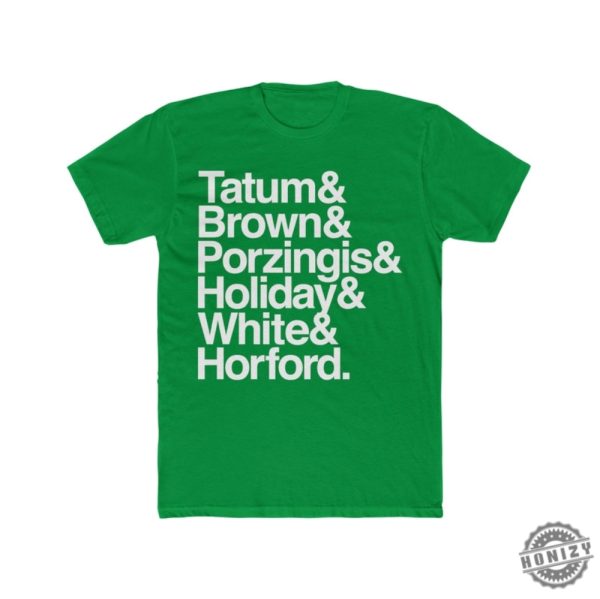 Boston Celtics Player Names Jayson Tatum Jaylen Brown Porzingis Parade Shirt honizy 2