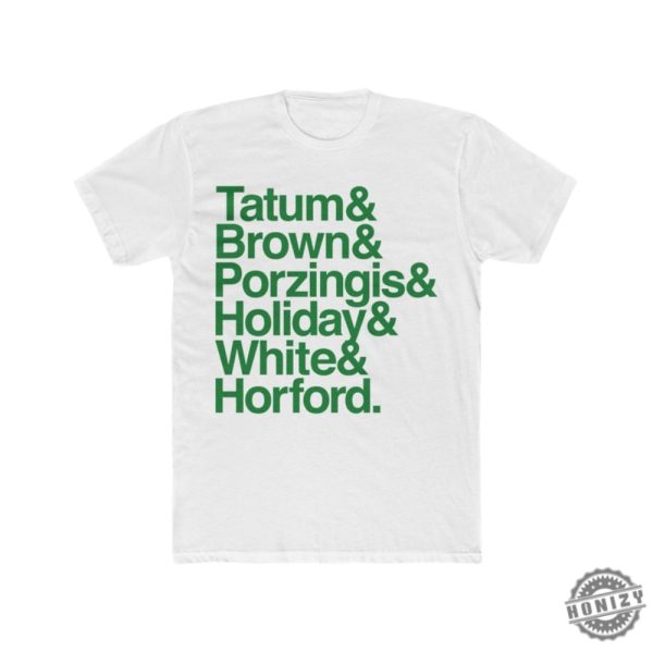 Boston Celtics Player Names Jayson Tatum Jaylen Brown Porzingis Parade Shirt honizy 5