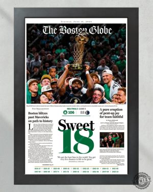 2024 Boston Celtics Sweet 18 Nba Champions Framed Poster Canvas honizy 2