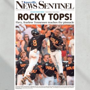 2024 Tennessee Volunteers Cws Champions Rocky Tops Framed Commemorative Poster honizy 3