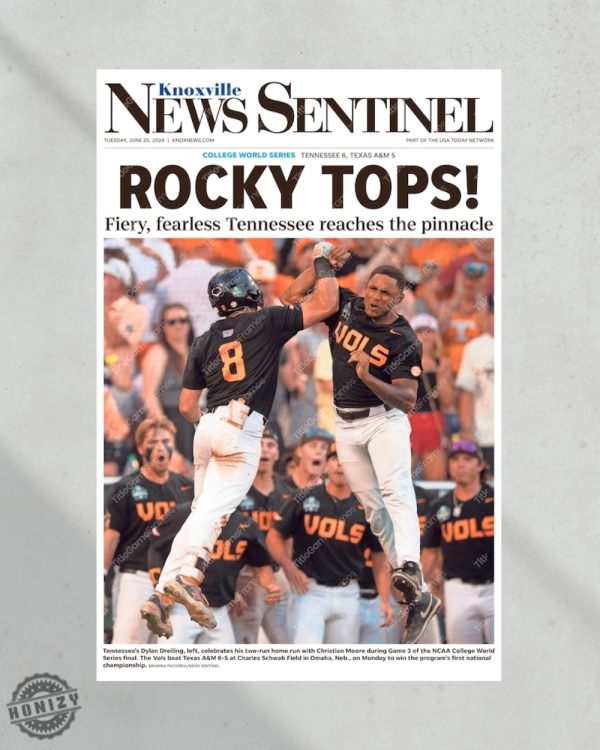 2024 Tennessee Volunteers Cws Champions Rocky Tops Framed Commemorative Poster honizy 3