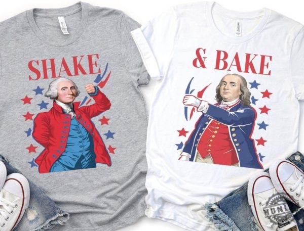 Shake And Bake Matching Shirt Couples Matching Shirt Funny Couples Tshirt American History Themed Patriotic Couples Outfit honizy 1