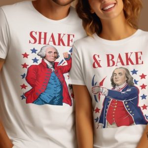 Shake And Bake Matching Shirt Couples Matching Shirt Funny Couples Tshirt American History Themed Patriotic Couples Outfit honizy 3