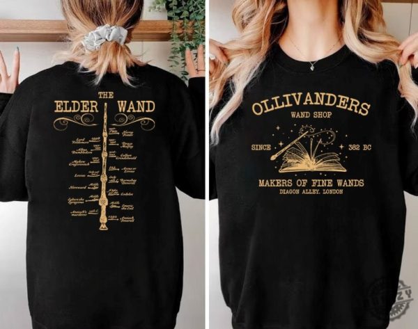 Twosided Ollivanders Wand Shop Book Nerd Tshirt Wizard Book Shop Hoodie Magic Wand Sweatshirt Hp Fan Gift Universal Trip Shirt honizy 4