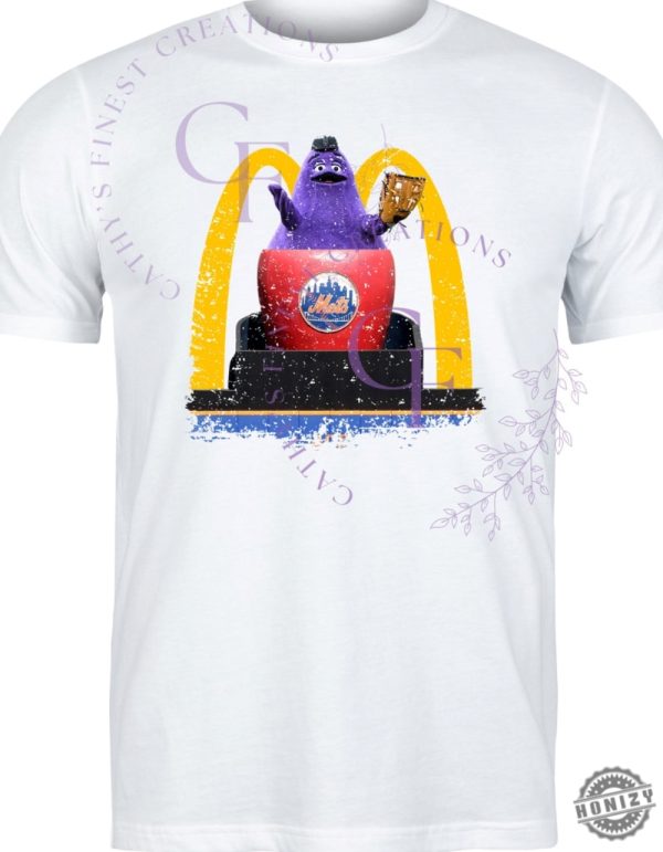 Grimace At Citi Field Tshirt New York Grimets Sweatshirt New York Mets Grimace Tshirt Homerun Apple Grimace Shirt honizy 1