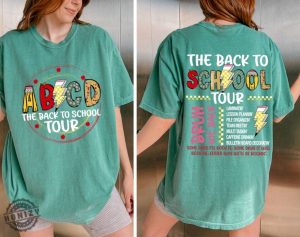 The Back To School Tour Shirt Abcd Teacher Sweatshirt Teacher Gift Back To School Tshirt First Day Of School Teacher Shirt honizy 2