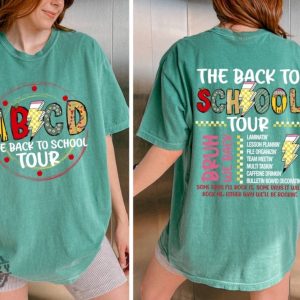 The Back To School Tour Shirt Abcd Teacher Sweatshirt Teacher Gift Back To School Tshirt First Day Of School Teacher Shirt honizy 2