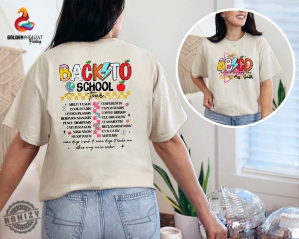 Custom Teacher Shirt Personalized Teacher Gift Teacher Appreciation Tshirt First Day Of School Sweatshirt Back To School Tour Shirt honizy 3