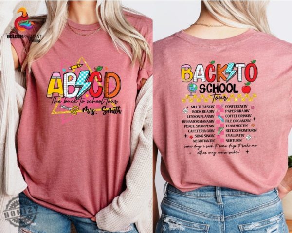 Custom Teacher Shirt Personalized Teacher Gift Teacher Appreciation Tshirt First Day Of School Sweatshirt Back To School Tour Shirt honizy 6