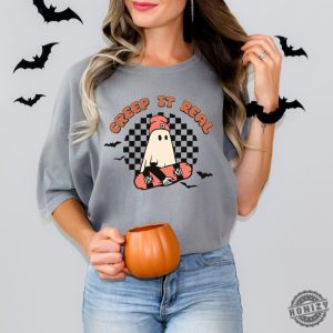 Creep It Real Vintage Ghost Halloween Retro Fall Shirt honizy 4