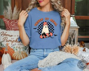 Creep It Real Vintage Ghost Halloween Retro Fall Shirt honizy 7