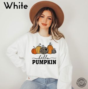 Hello Pumpkin Cute Thanksgiving Gift Halloween Sweatshirts For Women Fall Tshirt Autumn Shirt honizy 2