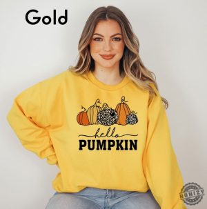 Hello Pumpkin Cute Thanksgiving Gift Halloween Sweatshirts For Women Fall Tshirt Autumn Shirt honizy 3