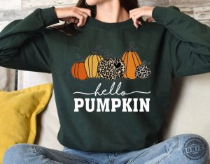 Hello Pumpkin Cute Thanksgiving Gift Halloween Sweatshirts For Women Fall Tshirt Autumn Shirt honizy 6