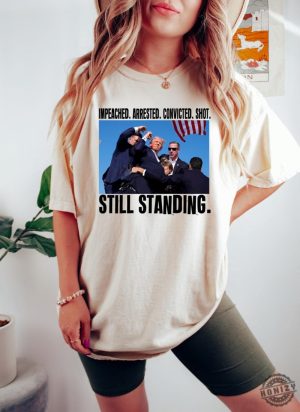 Impeach Arrested Convicted Shot Shirt Trump Survived Shooter Sweatshirt Failed Assassination Tshirt Trump Shooting Hoodie Trump Supports 2024 Shirt honizy 3