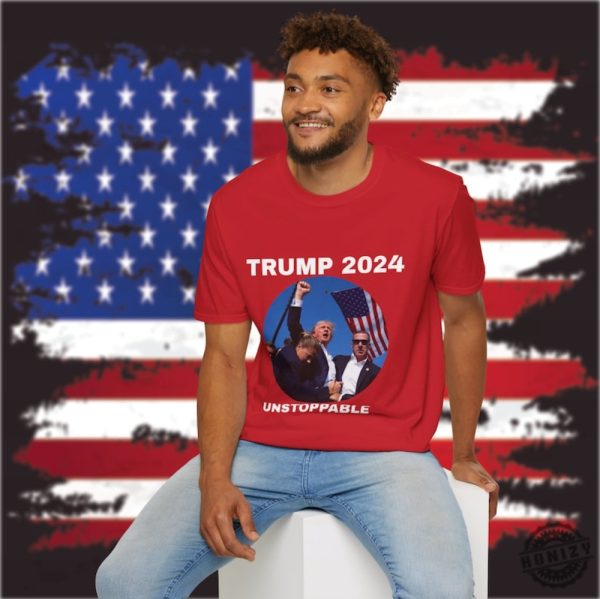 Trump 2024 Unstoppable Shirt Cant Stop Trump Sweatshirt Bloody Trump Hoodie President Donald Trump Tshirt honizy 6